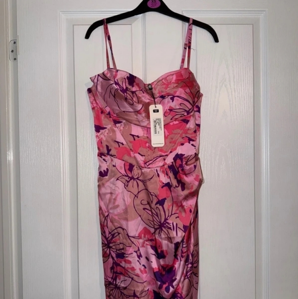 Strapless Pink and Purple Dress